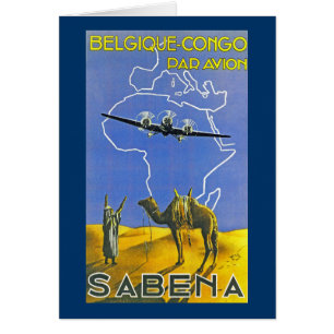 Sabena ~ Belgique Kongo Hälsningskort