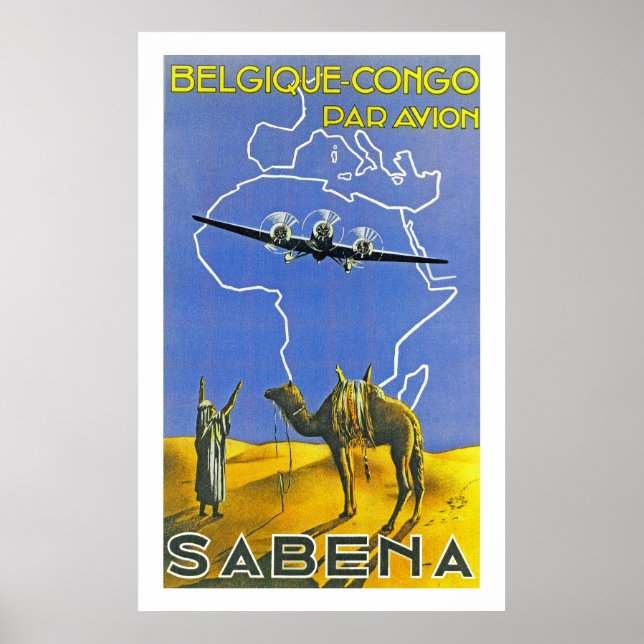 Sabena ~ Belgique Kongo Poster (Framsidan)