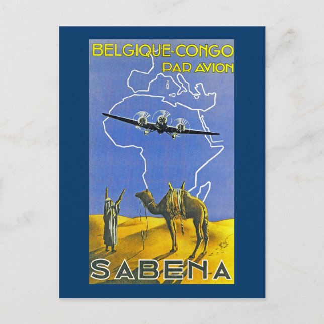 Sabena ~ Belgique Kongo Vykort (Framsida)