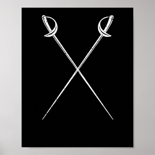 Saber fencing swords martial arts fencer duel poster (Framsidan)