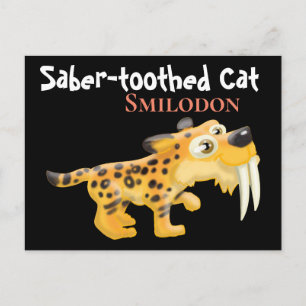 Saber-tandad katt vykort