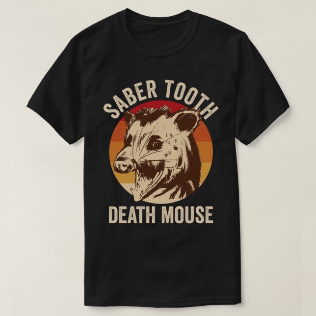 Saber Tooth Död Mouse T Shirt (Design framsida)
