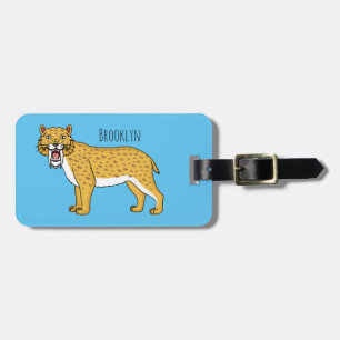 Sabertandad tigerillustration bagagebricka