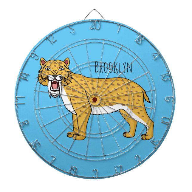 Sabertandad tigerillustration darttavla (Framsidan)