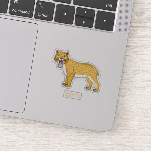 Sabertandad tigerillustration klistermärken