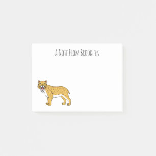 Sabertandad tigerillustration post-it block