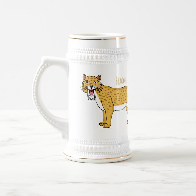 Sabertandad tigerillustration sejdel (Vänster)