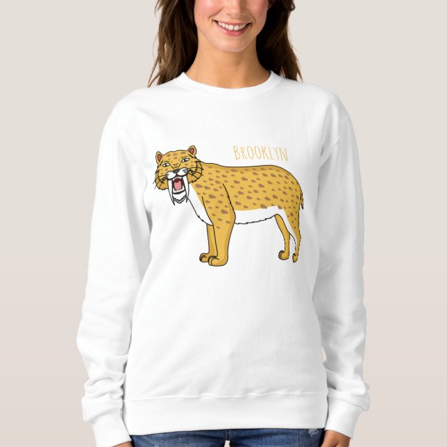 Sabertandad tigerillustration t shirt (Framsida)