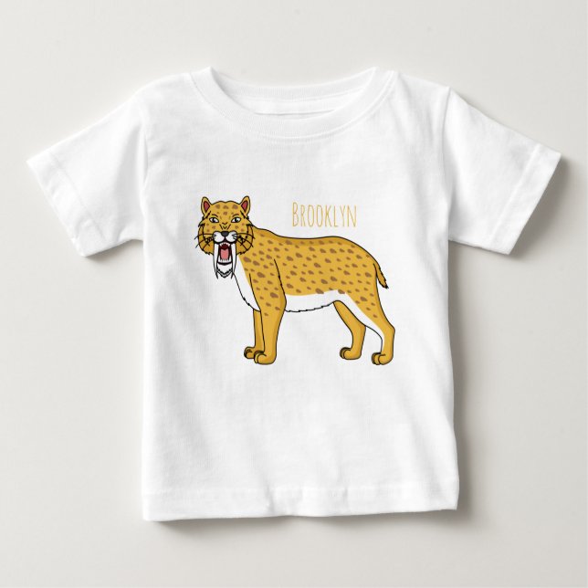 Sabertandad tigerillustration t shirt (Framsida)