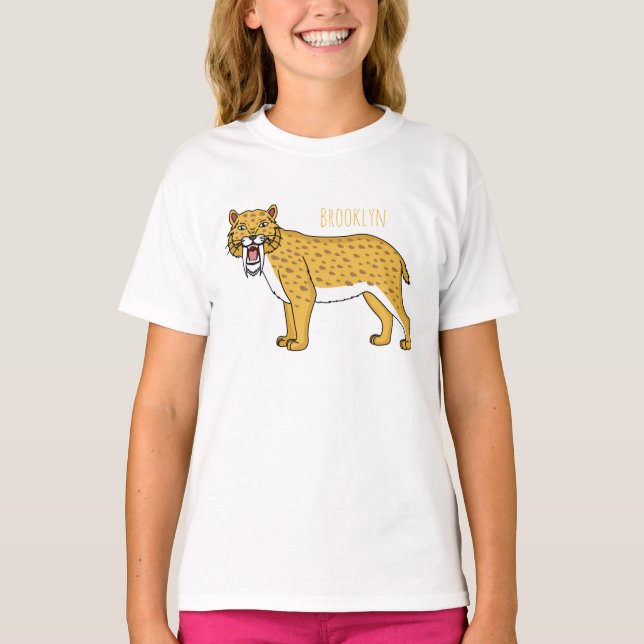 Sabertandad tigerillustration t shirt (Framsida)