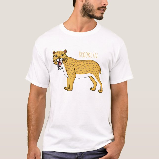 Sabertandad tigerillustration t shirt (Framsida)