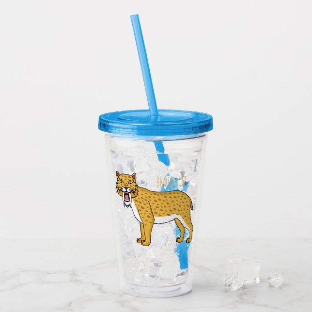 Sabertandad tigerillustration take away mugg (Framsida Ice)