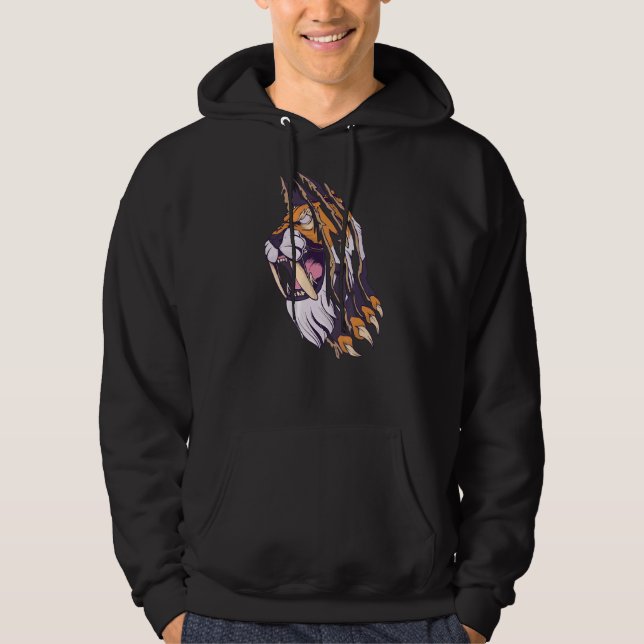 Sabertooth Tiger Vintage Boys Saber Toothed Tiger Hoodie (Framsida)