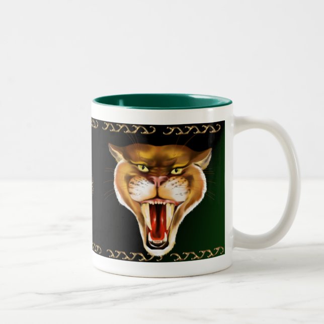 Sabertoothed tigermugg Två-Tonad mugg (Höger)