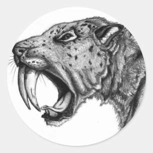 sabertoothPENCIL Runt Klistermärke