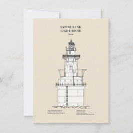 Sabine Bank Lighthouse - Texas - SBD Anteckningskort