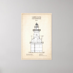 Sabine Bank Lighthouse - Texas - SBD Canvastryck