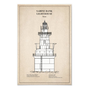 Sabine Bank Lighthouse - Texas - SBD Fototryck