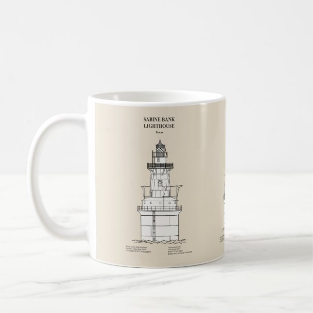 Sabine Bank Lighthouse - Texas - SBD Kaffemugg (Vänster)