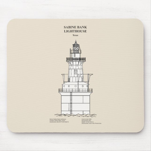 Sabine Bank Lighthouse - Texas - SBD Musmatta (Framsidan)