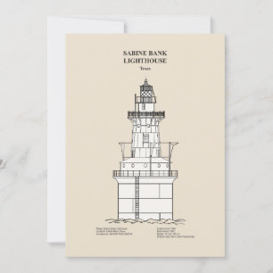 Sabine Bank Lighthouse - Texas - SBD Tack Kort