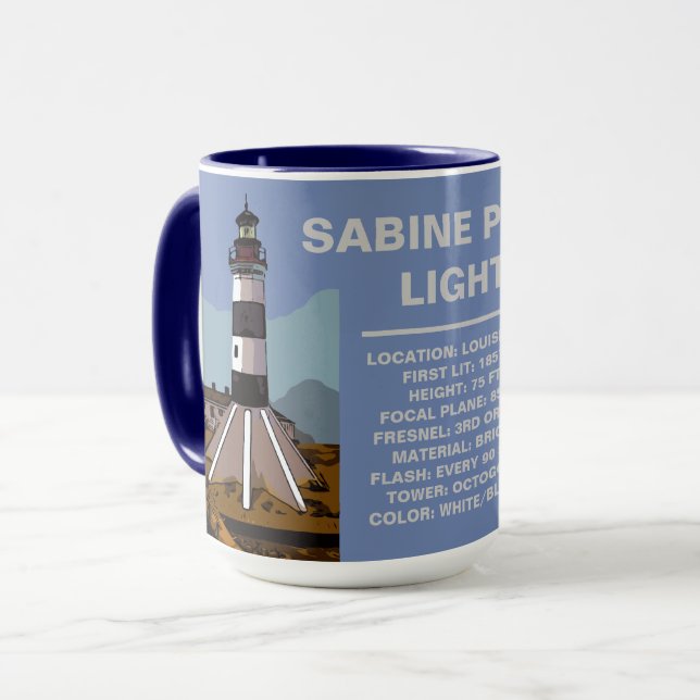 SABINE PASS LIGHTHOUSE MUGG (Framsida vänster)