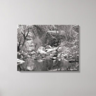 Sabino Canyon Creek Vinter Två Paneler Canvas