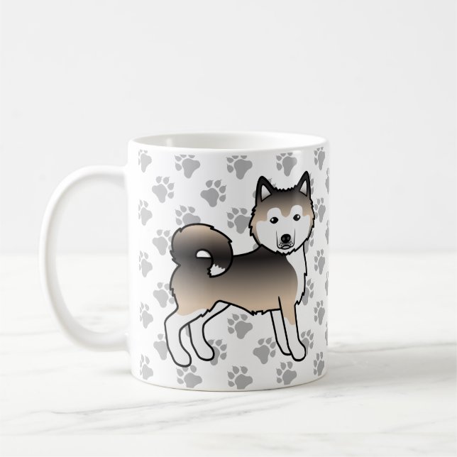 Sable Alaskan Malamute Söt Hund & Tassar Kaffemugg (Vänster)