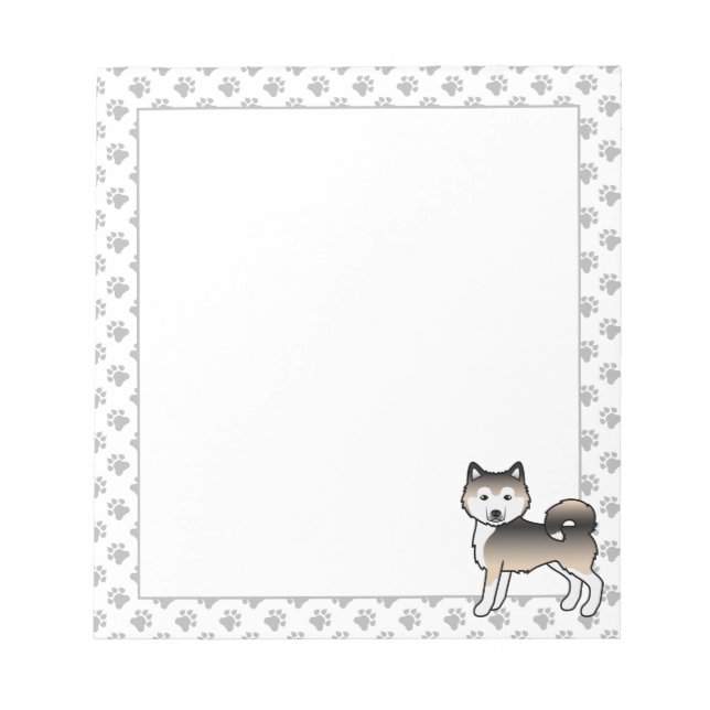 Sable Alaskan Malamute Söt Tecknad Hund Anteckningsblock (Framsida)