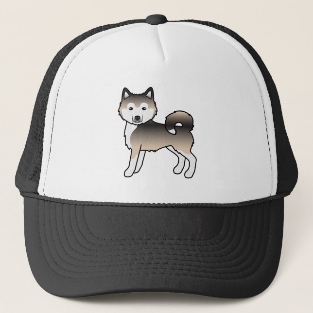 Sable Alaskan Malamute Söt Tecknad Hund Keps (Framsida)