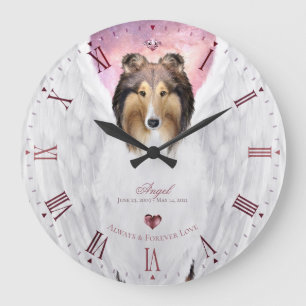 Sable Collie Angel Keepsaké, Rosa Roman Dial - Stor Klocka