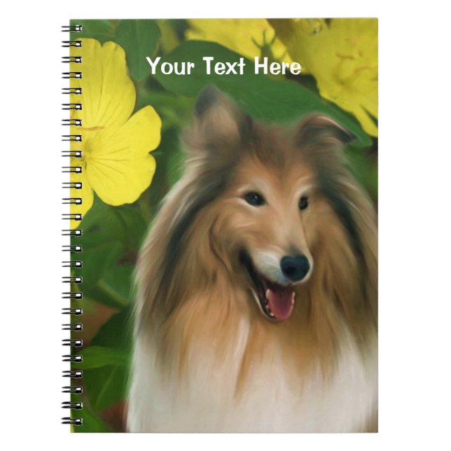 Sable Collie Fantasy Hund Art Notebook Anteckningsbok (Framsidan)