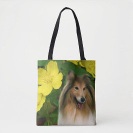 Sable Collie Gult Primrose Hund Art Tygkasse