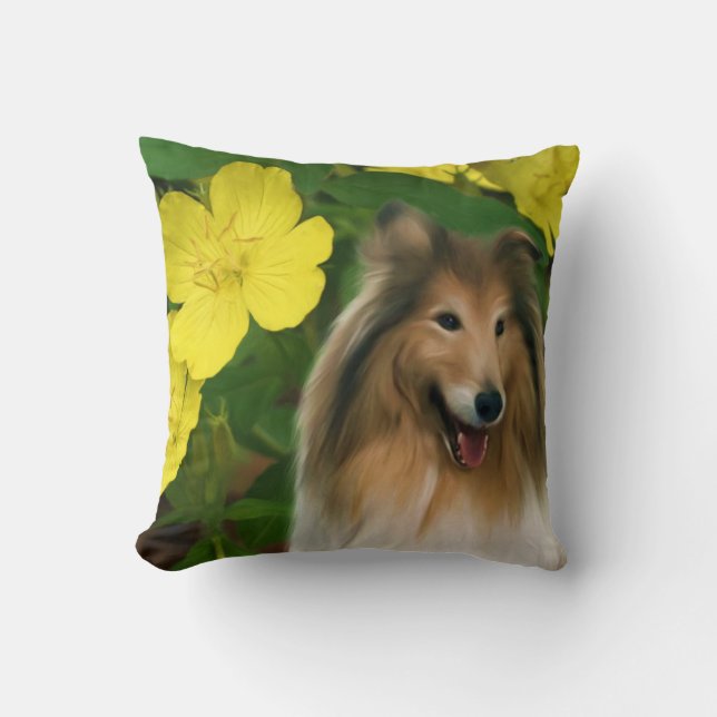 Sable Collie Hund Art Kudde (Framsida)