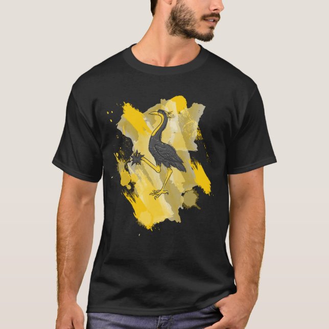 Sable Crane of Ansteorra T Shirt (Framsida)