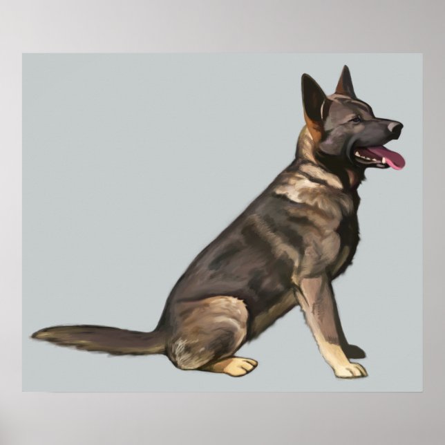 Sable German Shepherd Hund Poster (Framsidan)