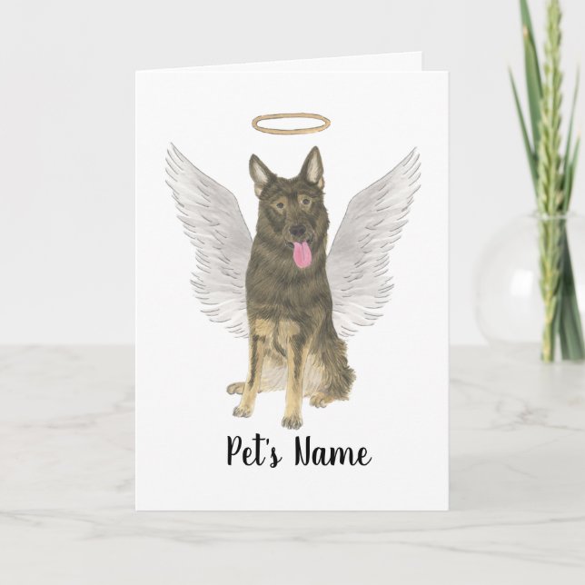 Sable German Shepherd Sympathy Memorial Kort (Framsida)