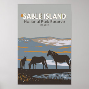 Sable Island National Park Reserve Canada Vintage Poster