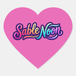 Sable Noon - Grundläggande Logo Hjärtformat Klistermärke