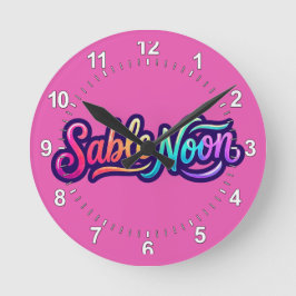 Sable Noon - Grundläggande Logo Rund Klocka