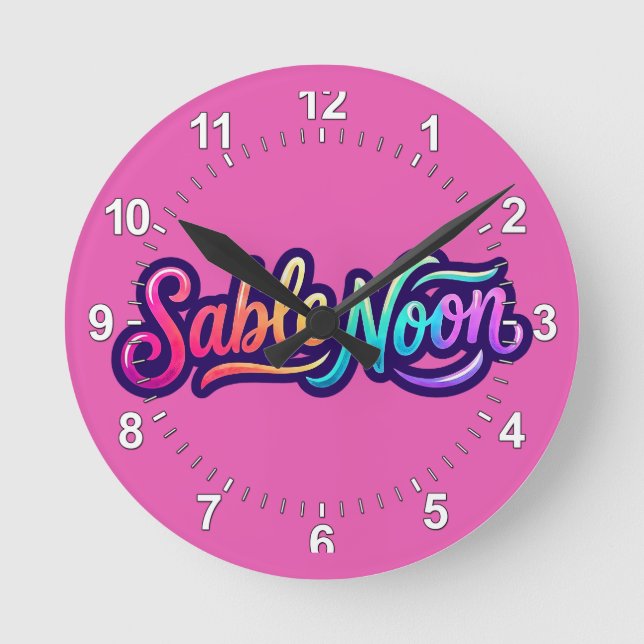 Sable Noon - Grundläggande Logo Rund Klocka (Framsida)