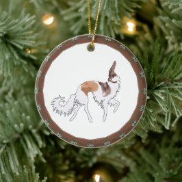 Sable Prancing Borzoi jul Ornament