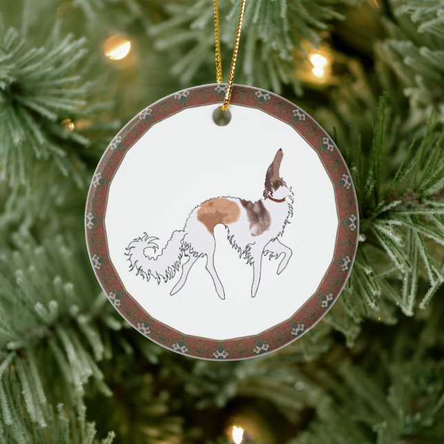 Sable Prancing Borzoi jul Ornament (Träd)
