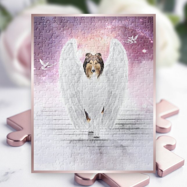Sable Rough Collie Angel on Trappor to Hund Heaven Pussel (Skapare uppladdad)