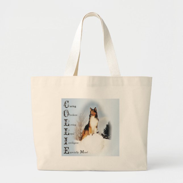 Sable Rough Collie Gips Jumbo Tygkasse (Framsidan)