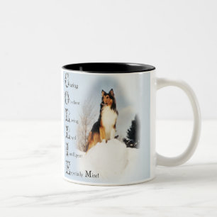 Sable Rough Collie Gips Två-Tonad Mugg