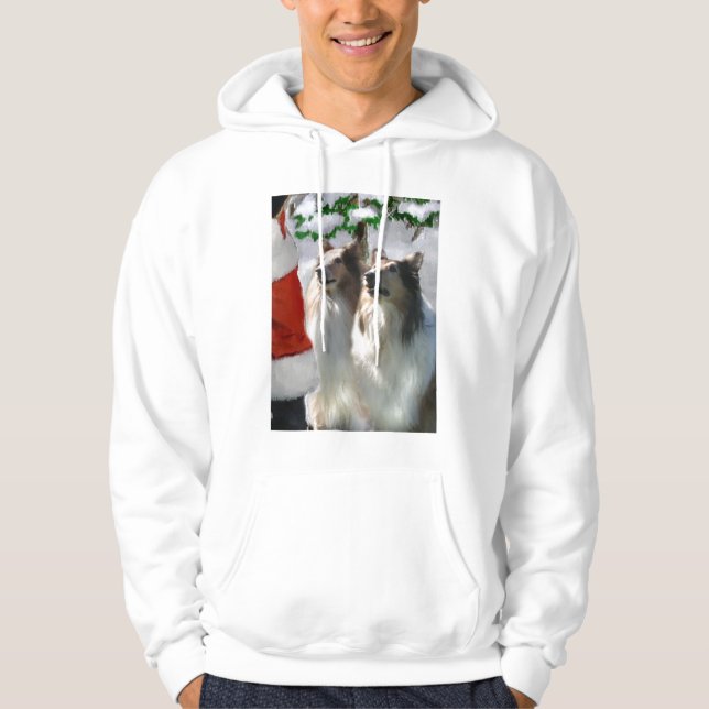 Sable Rough Collie-julklappar Sweatshirt (Framsida)