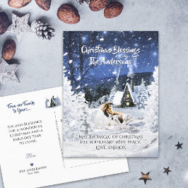 Sable Rough Collie & Lamb, Magic White jul - Vykort