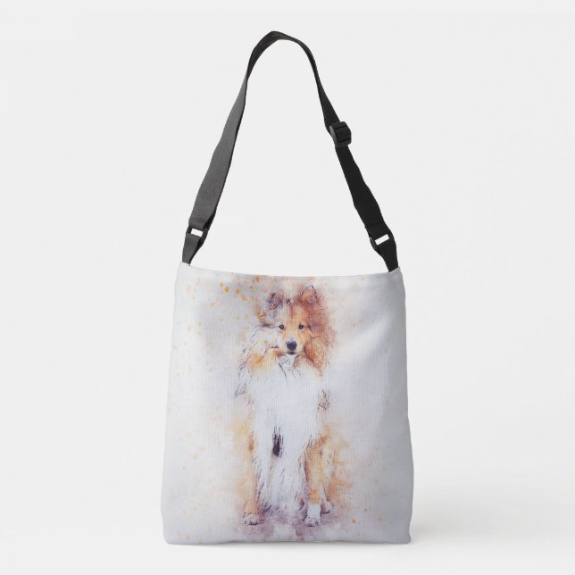 Sable Rough Collie Puppy Crossbody Bag Axelväska (Baksida)