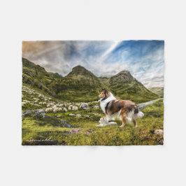 Sable Rough Collie samlare Sheep - Personlig Fleecefilt